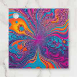 Farbenfrohe Psychedelia Airbrush Kunst-Tags Geschenkanhänger