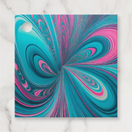 Farbenfrohe Psychedelia Airbrush Kunst-Tags Geschenkanhänger