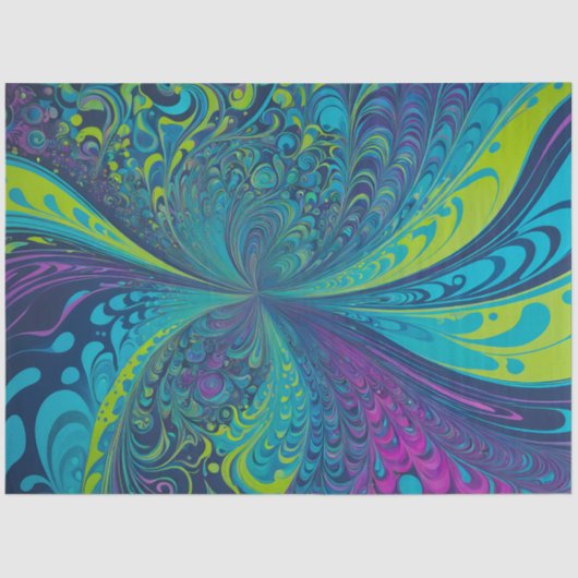 Farbenfrohe Psychedelia Airbrush Kunstdruckpapier Seidenpapier (Vorderseite)