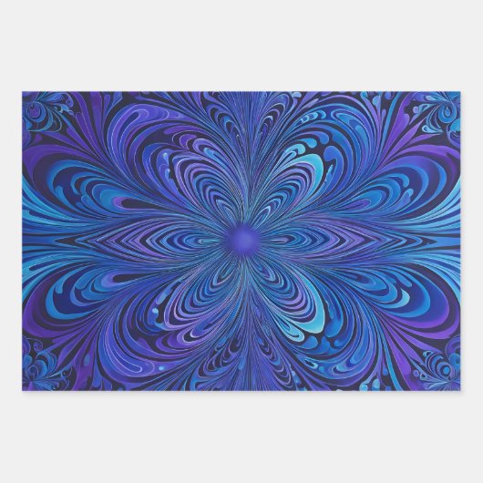 Farbenfrohe Psychedelia Art Wrapping Paper Sheets Geschenkpapier Set (Vorderseite 3)