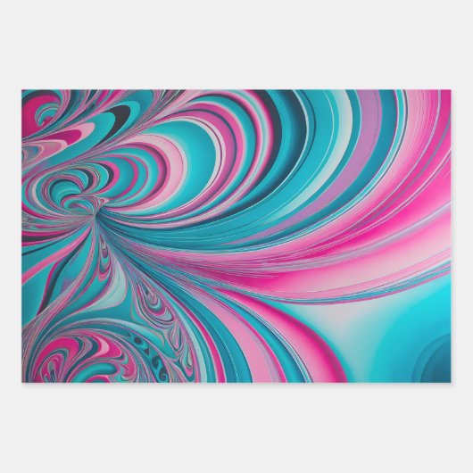 Farbenfrohe Psychedelia Art Wrapping Paper Sheets Geschenkpapier Set (Vorderseite 2)