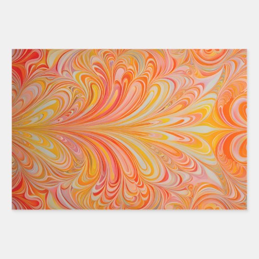 Farbenfrohe Psychedelia Art Wrapping Paper Sheets Geschenkpapier Set (Vorderseite 3)
