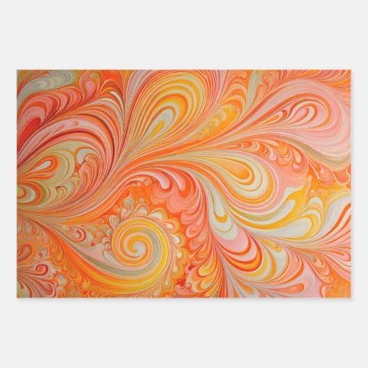 Farbenfrohe Psychedelia Art Wrapping Paper Sheets Geschenkpapier Set (Vorderseite 2)