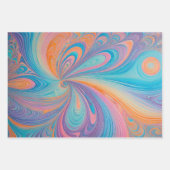 Farbenfrohe Psychedelia Art Wrapping Paper Sheets Geschenkpapier Set (Vorderseite)