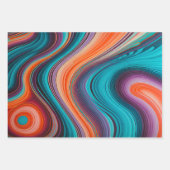 Farbenfrohe Psychedelia Art Wrapping Paper Sheets Geschenkpapier Set (Vorderseite 2)