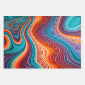 Farbenfrohe Psychedelia Art Wrapping Paper Sheets Geschenkpapier Set (Vorderseite)