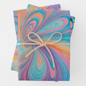 Farbenfrohe Psychedelia Art Wrapping Paper Sheets Geschenkpapier Set