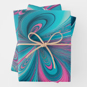 Farbenfrohe Psychedelia Art Wrapping Paper Sheets Geschenkpapier Set