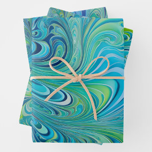 Farbenfrohe Psychedelia Art Wrapping Paper Sheets Geschenkpapier Set