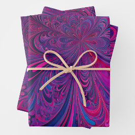 Farbenfrohe Psychedelia Art Wrapping Paper Sheets Geschenkpapier Set