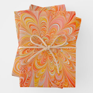 Farbenfrohe Psychedelia Art Wrapping Paper Sheets Geschenkpapier Set