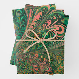 Farbenfrohe Psychedelia Art Wrapping Paper Sheets Geschenkpapier Set