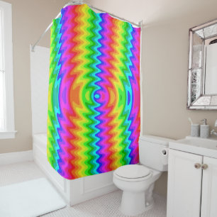 Farbenfrohe Psychedelic Art Duschvorhang