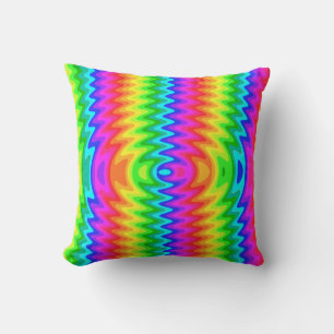 Farbenfrohe Psychedelic Art Throw Kissen