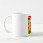 Farbenfrohe Psychedelic Brick House Rainbow Design Kaffeetasse (Links)