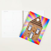 Farbenfrohe Psychedelic Brick House Rainbow Design Planer (Anzeige)