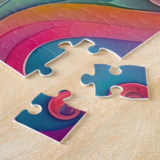 Farbenfrohe Psychedelic Butterfly und Blume Puzzle (Seite)