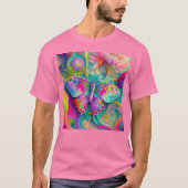 Farbenfrohe Psychedelic Butterfly und Blume T-Shirt (Vorderseite)