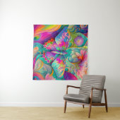 Farbenfrohe Psychedelic Butterfly und Blume Wandteppich (Beispiel (Horizontal))