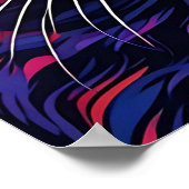 Farbenfrohe Psychedelic Cat Art Poster (Ecke)