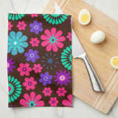 Farbenfrohe Psychedelic Funky Blume Pattern Handtuch (Viertel Falte)