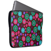 Farbenfrohe Psychedelic Funky Blume Pattern Laptopschutzhülle (Vorne Rechts)