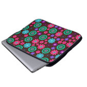 Farbenfrohe Psychedelic Funky Blume Pattern Laptopschutzhülle (Vorne Knopf)