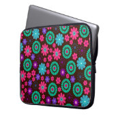 Farbenfrohe Psychedelic Funky Blume Pattern Laptopschutzhülle (Vorderseite Links)