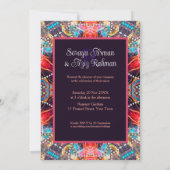 Farbenfrohe Psychedelic Goa Special Event Party Einladung (Rückseite)