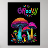 Farbenfrohe Psychedelic Groovy Mushrooms- Poster (Vorne)