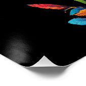 Farbenfrohe Psychedelic Groovy Mushrooms- Poster (Ecke)