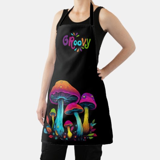 Farbenfrohe Psychedelic Groovy Mushrooms- Schürze (InSitu)