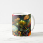Farbenfrohe Psychedelic Mushroom Forest Kaffeetasse (VorderseiteRechts)
