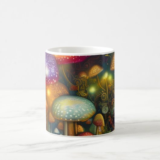 Farbenfrohe Psychedelic Mushroom Forest Kaffeetasse (Mittel)