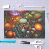 Farbenfrohe Psychedelic Mushroom Forest Seidenpapier (Handwerk)
