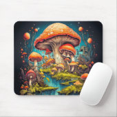 Farbenfrohe Psychedelic Mushroom-Illustration Mousepad (Mit Mouse)