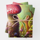Farbenfrohe Psychedelic Mushroom Mystical Forest Geschenkpapier Set (Beispiel)