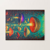 Farbenfrohe Psychedelic Mushrooms Fantasy World Puzzle (Horizontal)