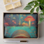 Farbenfrohe Psychedelic Mushrooms Fantasy World Seidenpapier (Geschenk)
