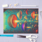 Farbenfrohe Psychedelic Mushrooms Fantasy World Seidenpapier (Handwerk)