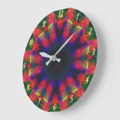 Farbenfrohe Psychedelic Retro Boho Wall Clock Große Wanduhr (Winkel)