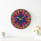 Farbenfrohe Psychedelic Retro Boho Wall Clock Große Wanduhr (Zuhause)