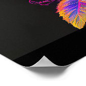Farbenfrohe Psychedelic Skull Beängstigend Poster (Ecke)