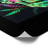 Farbenfrohe Psychedelic Skull Beängstigend Poster (Ecke)