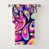 Farbenfrohe Psychedelic Swirl Badhandtuch Set (Insitu)