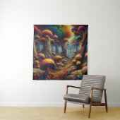Farbenfrohe Psychedelic Trippy Mushroom Wonderland Wandteppich (Beispiel)