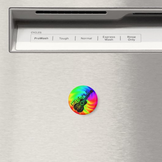 Farbenfrohe Psychedelic Ukulele Image Magnet (In Situ (Geschirrspüler))