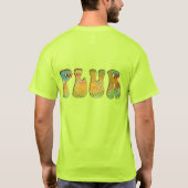 Farbenfrohe Psychedelic Yellow Puffy PLUR T-Shirt (Rückseite)
