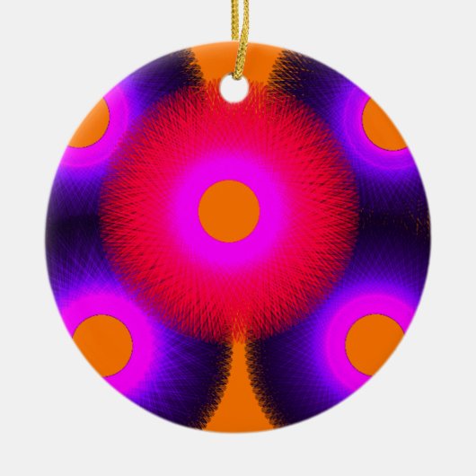 farbenfrohe Psychedelik Art 4667 Keramikornament (Vorne)