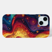 Farbenfrohe psychedelische Abstrakte Kunst Case-Mate iPhone Hülle (Rückseite (Horizontal))